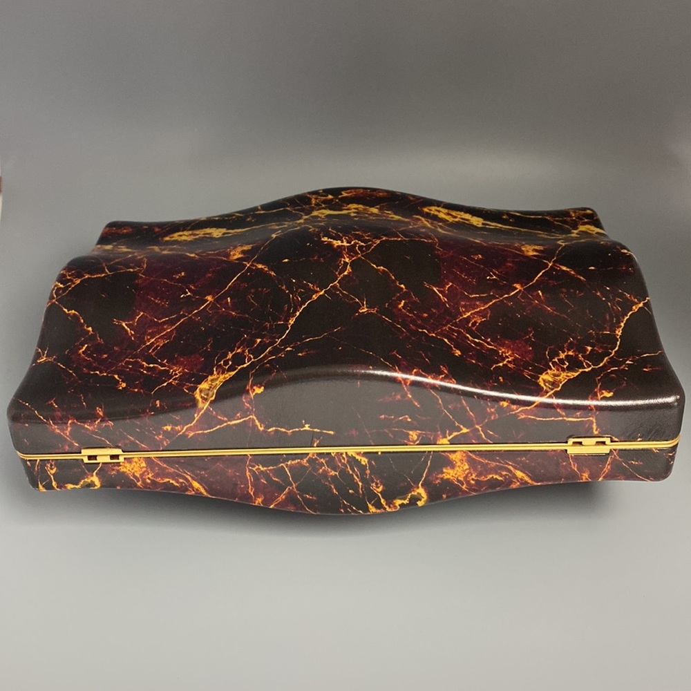 Bottega Veneta Spazzolato Leather Marble Clutch Bag - Picture 6 of 8